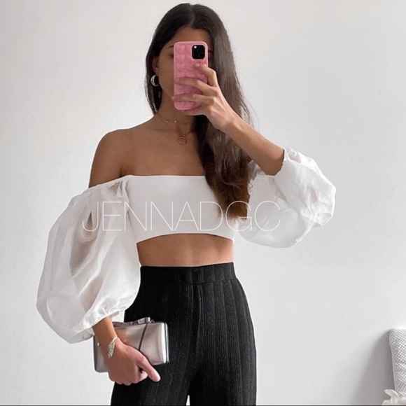 Zara Combination Organza Knit Top NWT - Picture 16 of 17